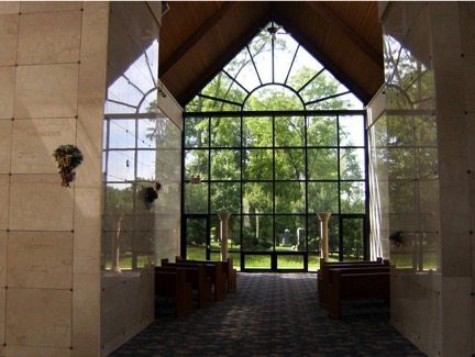 large windows in a mausoleum