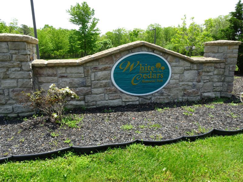 white cedars memorial park sign white cedars memorial park sign