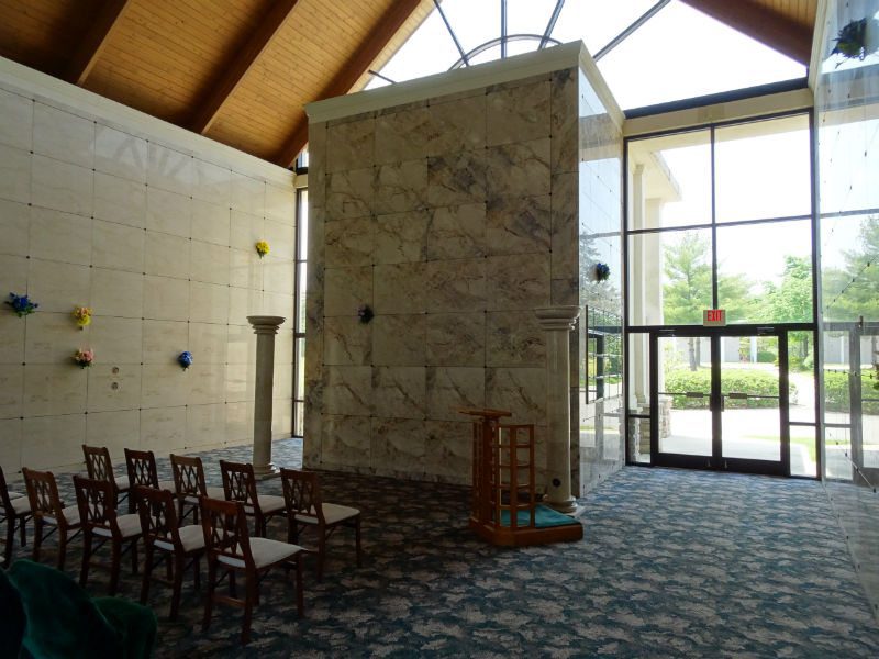 interior of a mausoleum with seating