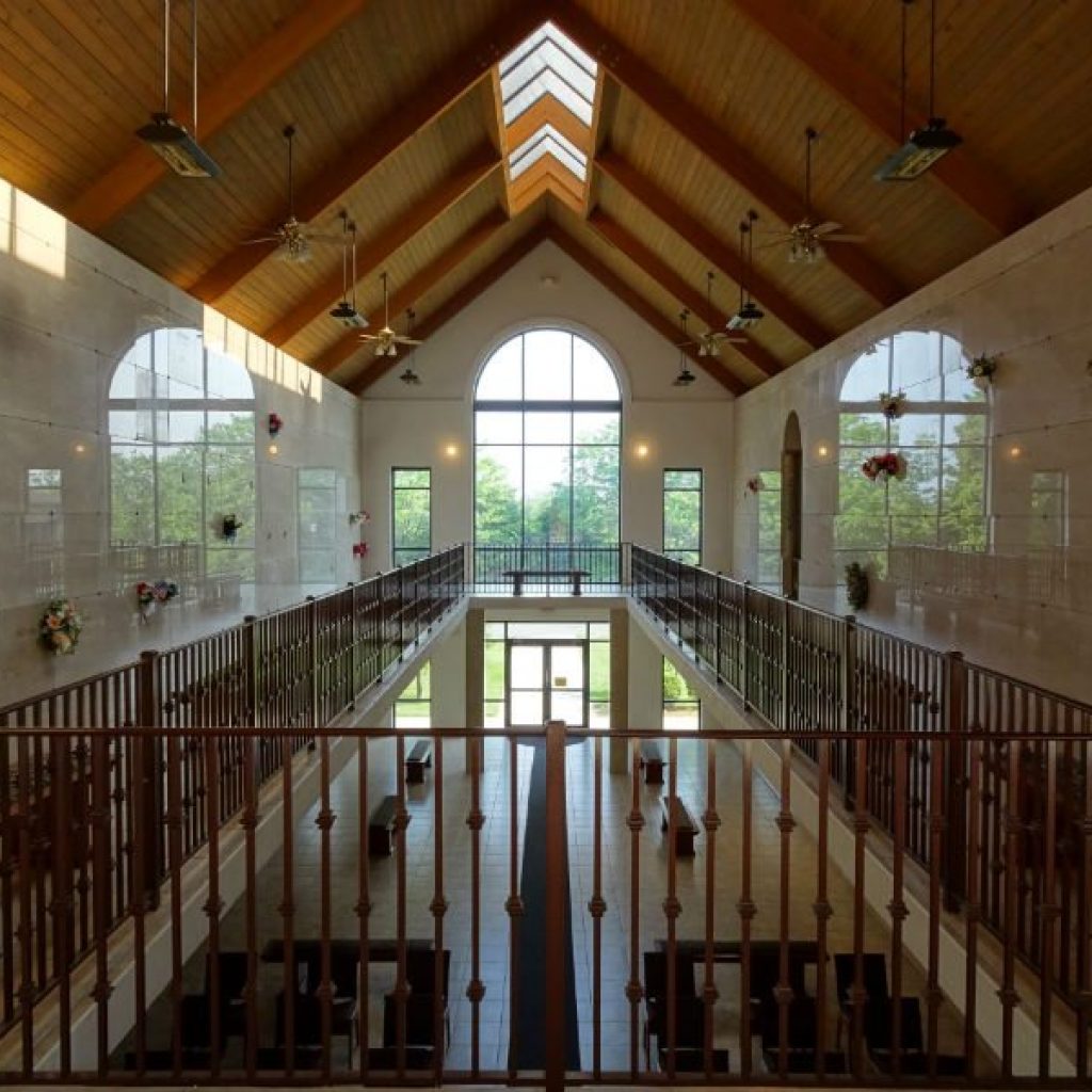 top level of a large mausoleum