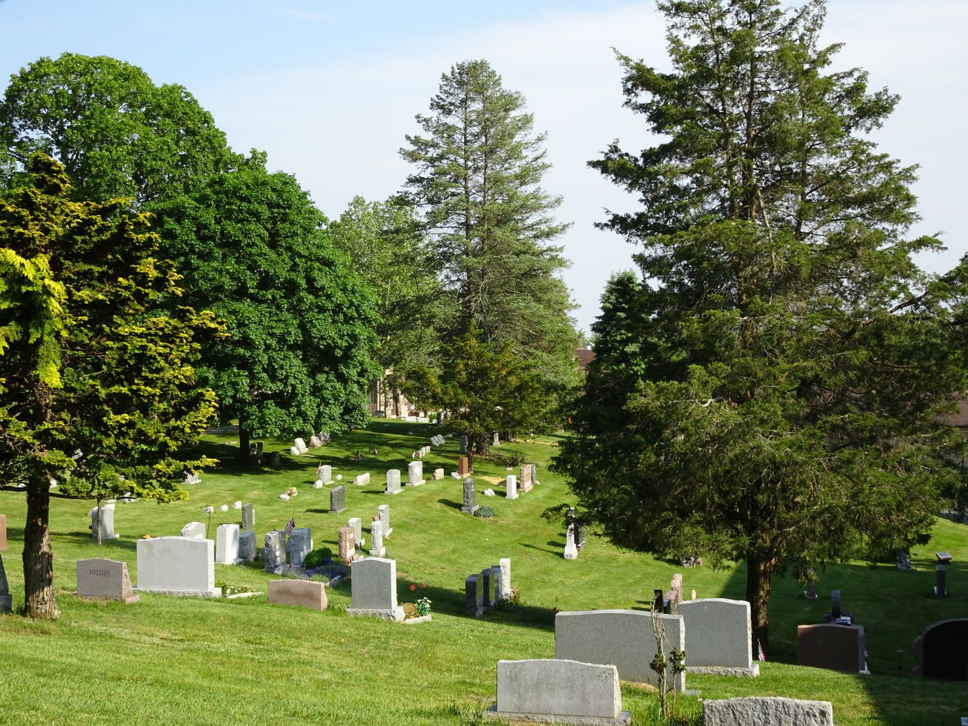 sky view of a cemetery