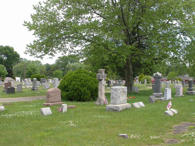 headstones in a grave yard
