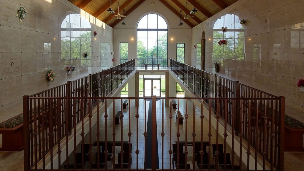 second floor of a mausoleum