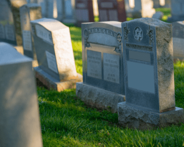 Headstones in cemetery